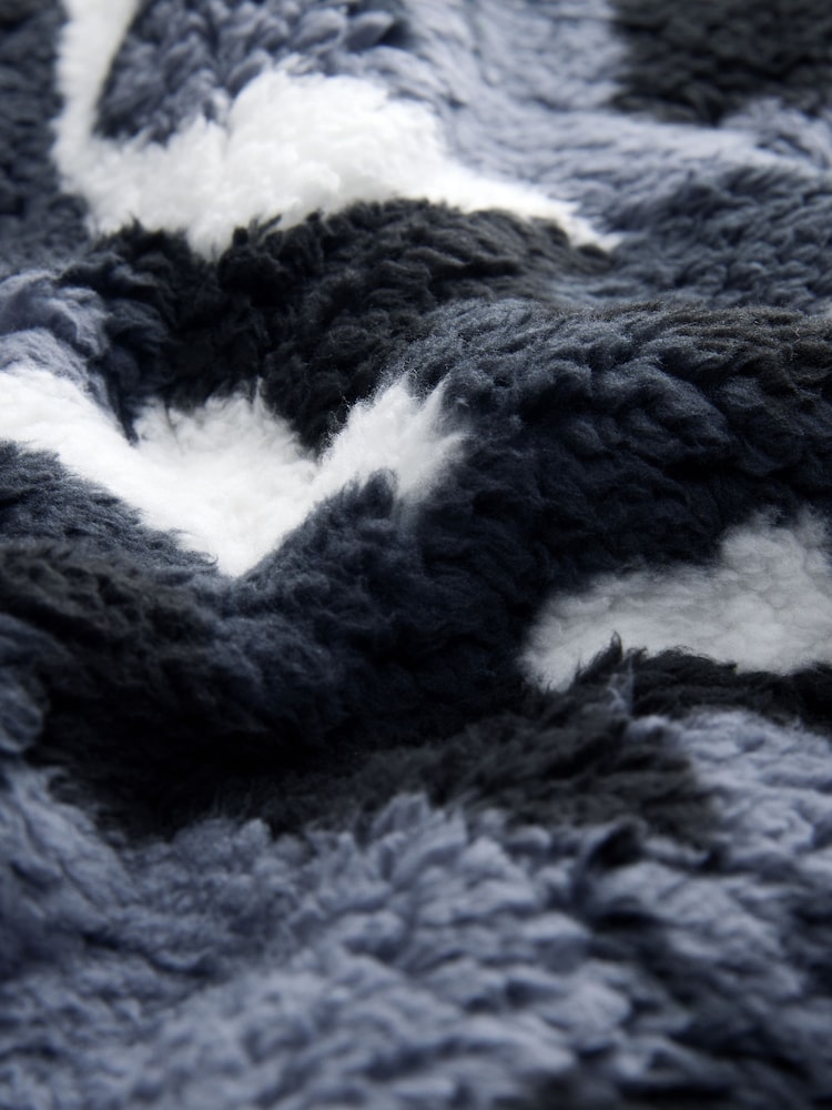 Black/White Camo Fleece Poncho (3-16yrs) - Image 4 of 4