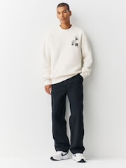 Ecru White Cotton Rich Crew Graphic Print Sweatshirt - Image 2 of 5