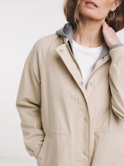 JD Williams Natural Longline Bomber Jacket - Image 4 of 4
