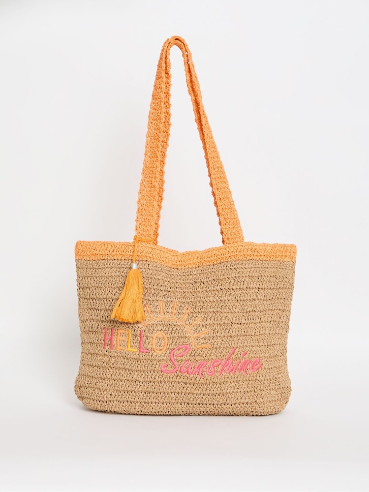 JD Williams Orange Hello Sunshine Beach Bag - Image 1 of 4