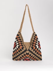 JD Williams Brown Packable Raffia Beach Bag - Image 1 of 4