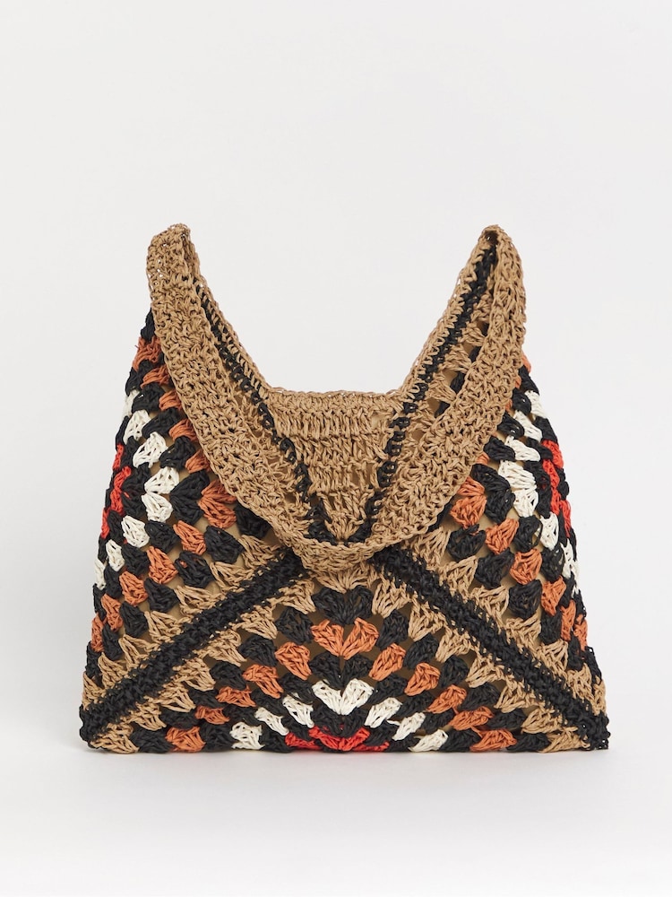JD Williams Brown Packable Raffia Beach Bag - Image 2 of 4
