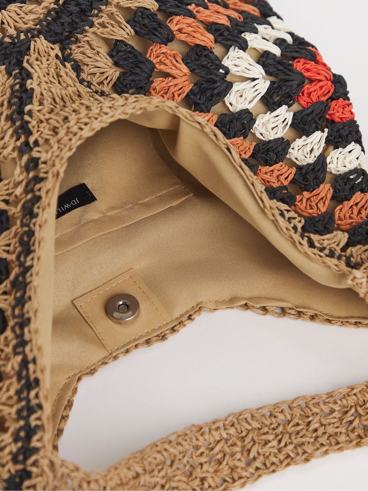 JD Williams Brown Packable Raffia Beach Bag - Image 4 of 4 JD Williams Brown Packable Raffia Beach Bag - Image 4 of 4