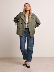 Anthology By JD Williams Green Short Trench Coat - Image 1 of 5