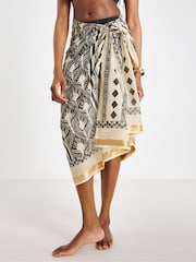JD Williams Natural Boarder Print Sarong - Image 1 of 4