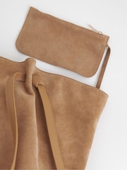 Anthology By JD Williams Brown Premium Real Suede Tote Bag - Image 4 of 4