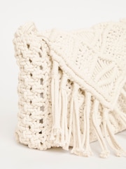 JD Williams White Macrame Cross-Body Bag - Image 4 of 4