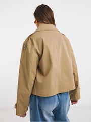 JD Williams Natural Cropped Trench Coat - Image 4 of 6