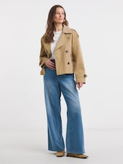 JD Williams Natural Cropped Trench Coat - Image 6 of 6