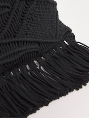 JD Williams Black Macrame Tote Bag - Image 2 of 5