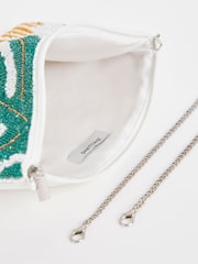 JD Williams White Multi Beaded Clutch Bag - Image 3 of 4