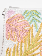 JD Williams White Multi Beaded Clutch Bag - Image 4 of 4