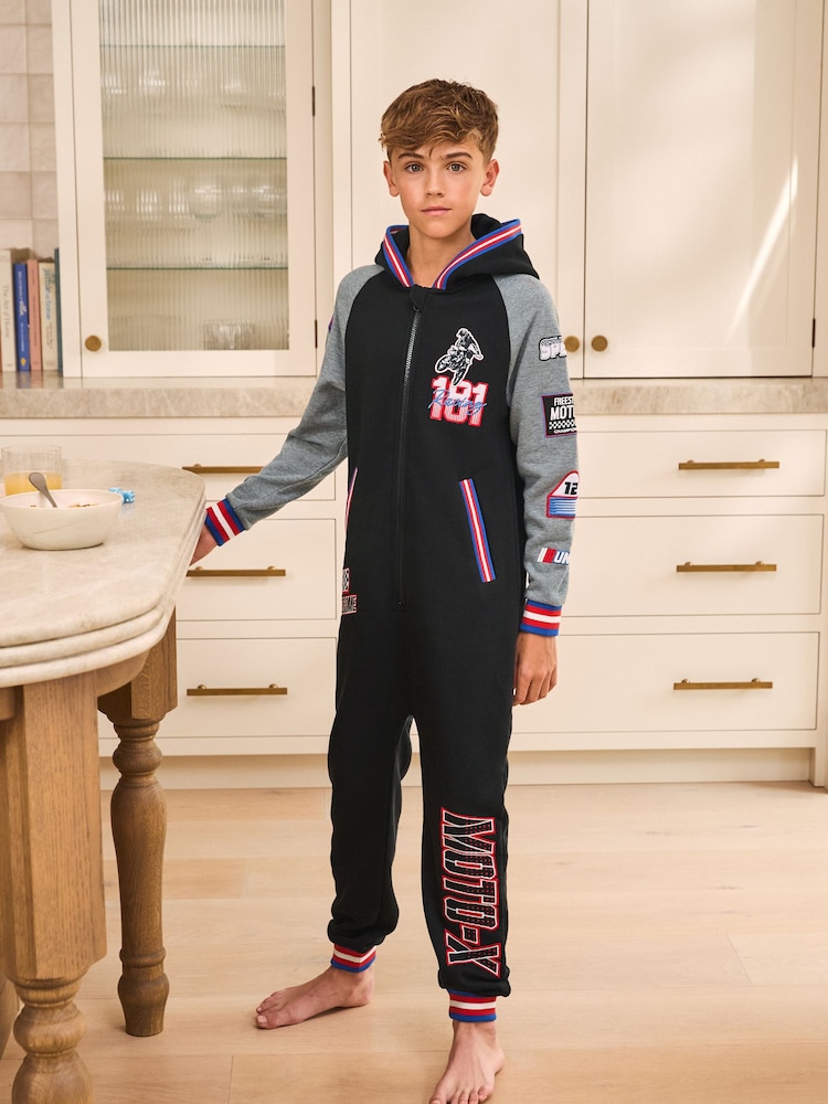 Black Motorcross All-In-One (3-16yrs) - Image 1 of 10