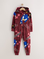 Dark Red Sonic Fleece License All-In-One (3-16yrs) - Image 1 of 4