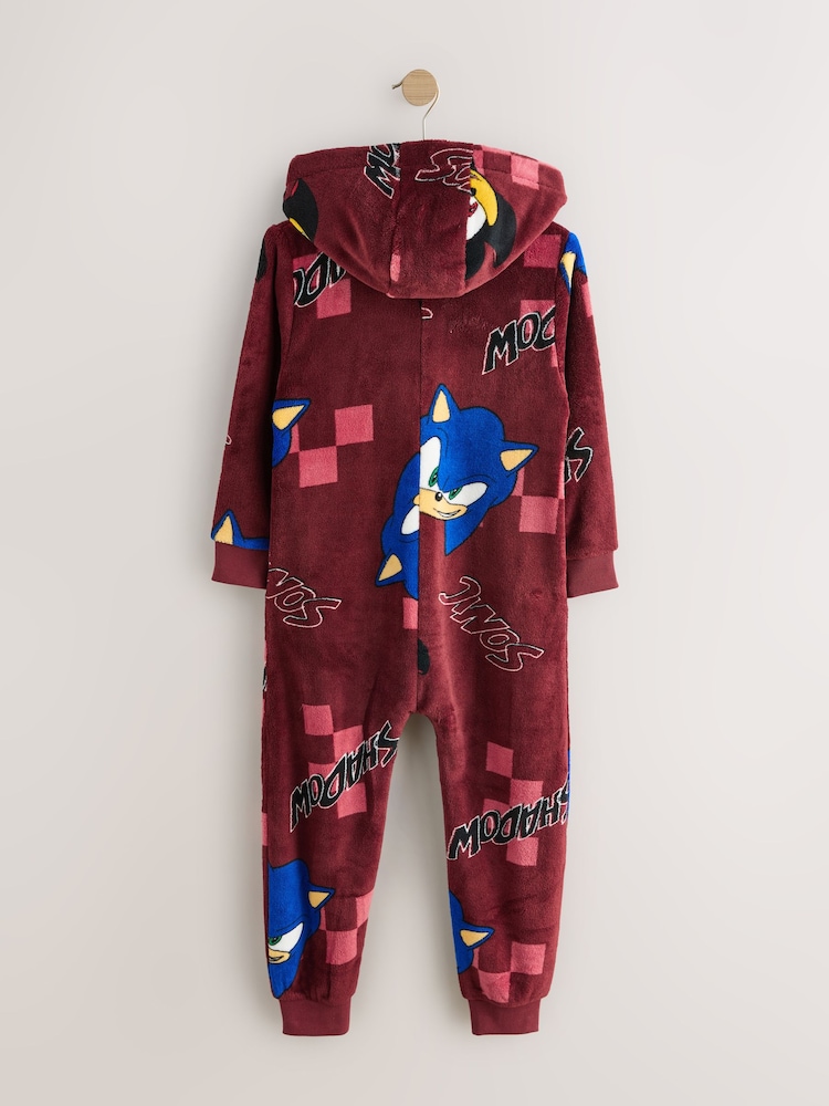 Dark Red Sonic Fleece License All-In-One (3-16yrs) - Image 2 of 4