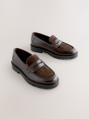 Chocolate Brown Leather Smart Loafers - Image 1 of 5