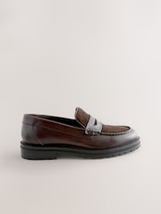 Chocolate Brown Leather Smart Loafers - Image 2 of 5