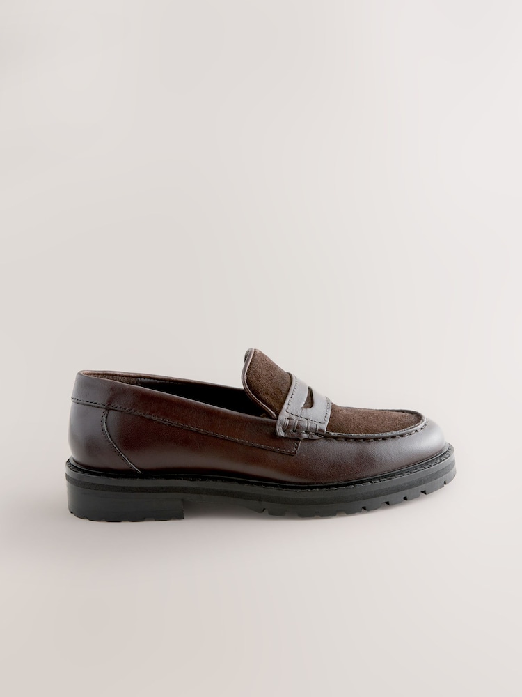 Chocolate Brown Leather Smart Loafers - Image 2 of 5