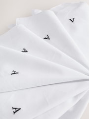 White Monogram Handkerchiefs 5 Pack - Image 23 of 23