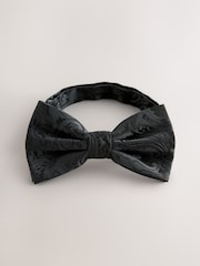 Black Floral Print Jacquard Bow Tie And Braces Set - Image 3 of 3