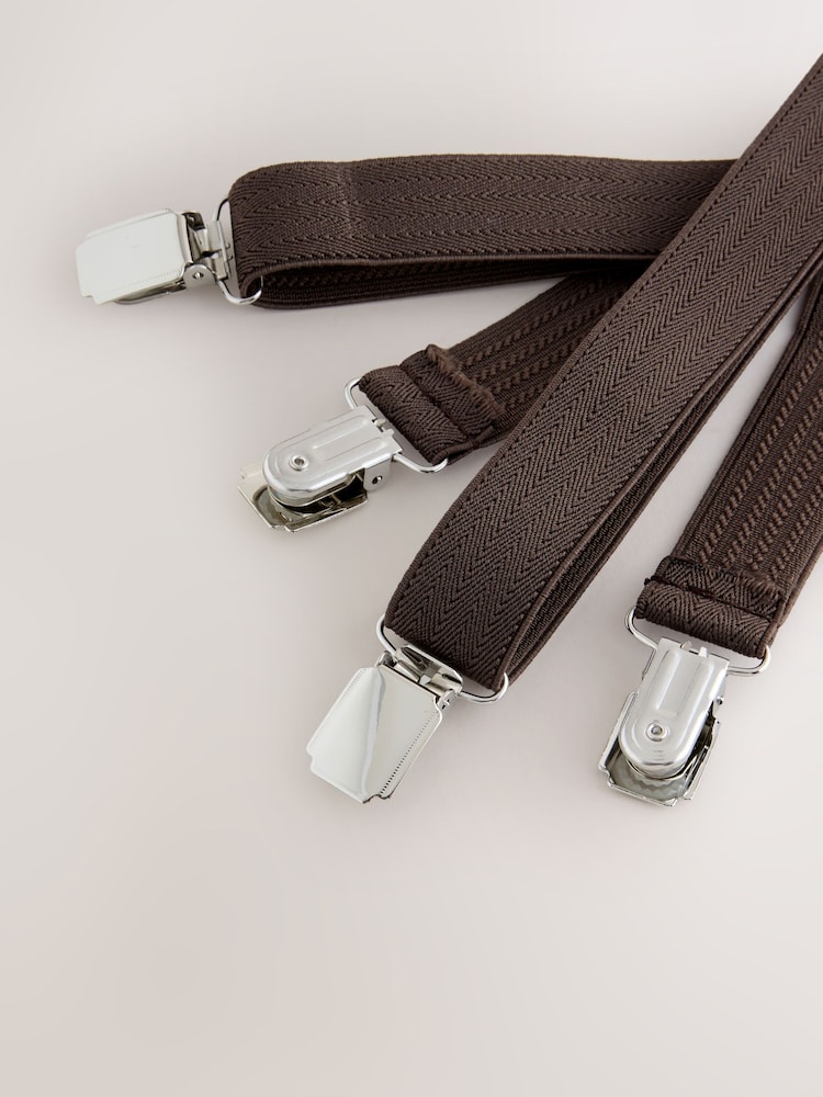 Chocolate Brown Slim Braces - Image 2 of 2