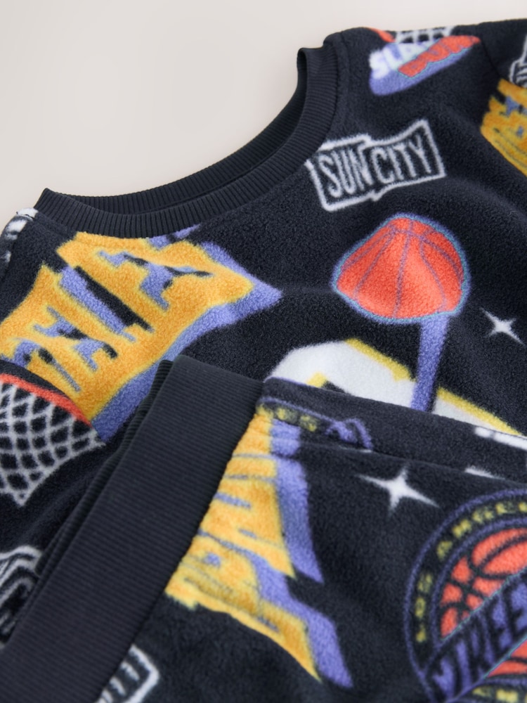 Multi Basketball Single Cosy Fleece Pyjamas (3-16yrs) - Image 7 of 7