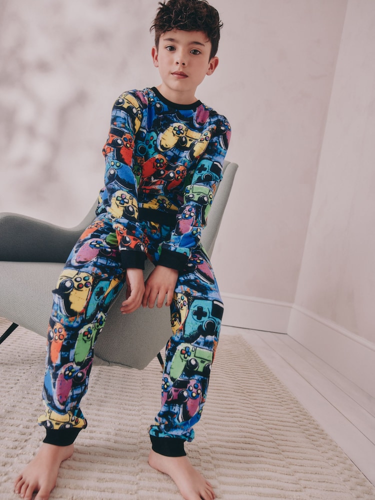 Multi Bright Single Cosy Fleece Pyjamas (3-16yrs) - Image 1 of 8