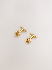 Gold Tone Knot Cufflinks - Image 2 of 5