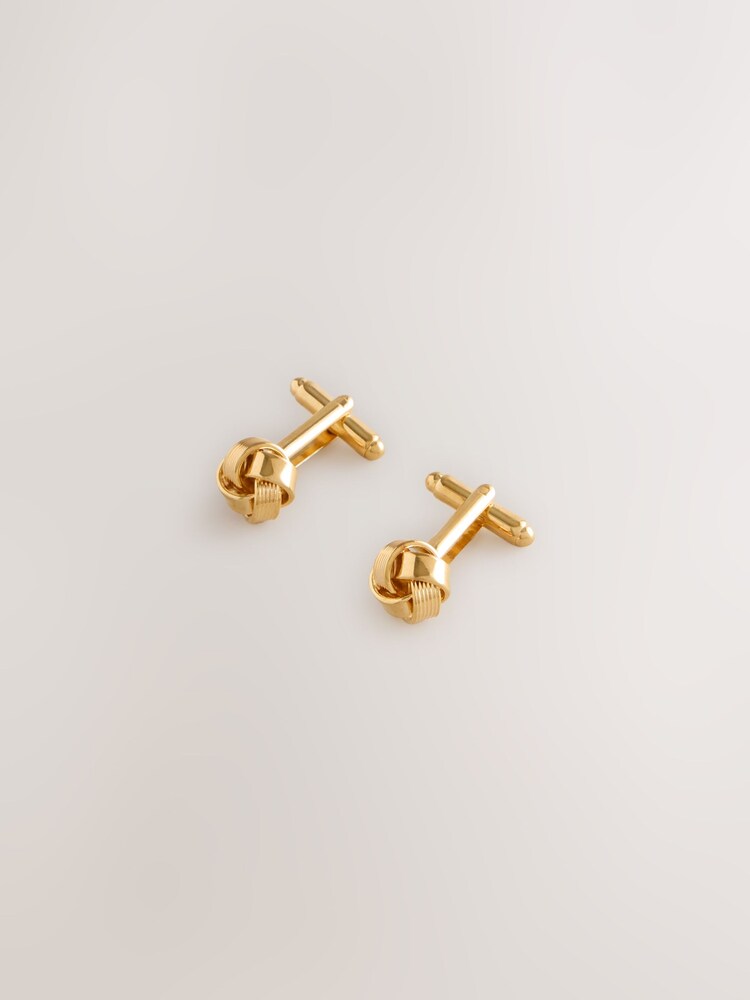 Gold Tone Knot Cufflinks - Image 2 of 5