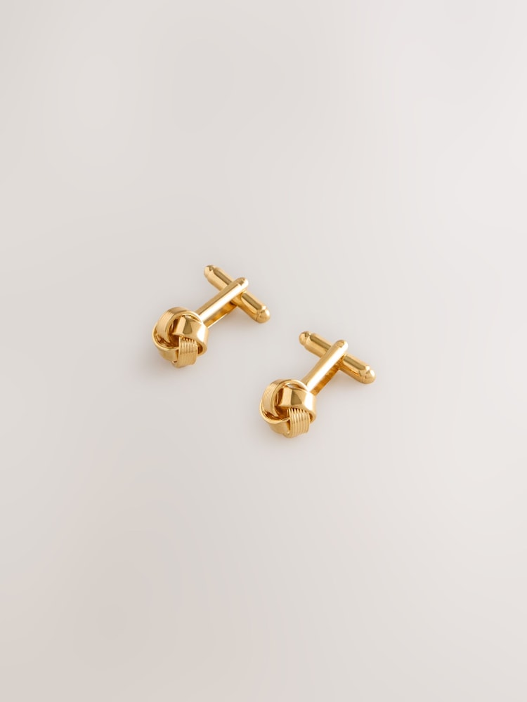 Gold Tone Knot Cufflinks - Image 2 of 5 Gold Tone Knot Cufflinks - Image 2 of 5