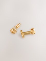 Gold Tone Knot Cufflinks - Image 3 of 5