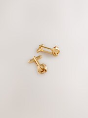 Gold Tone Knot Cufflinks - Image 4 of 5