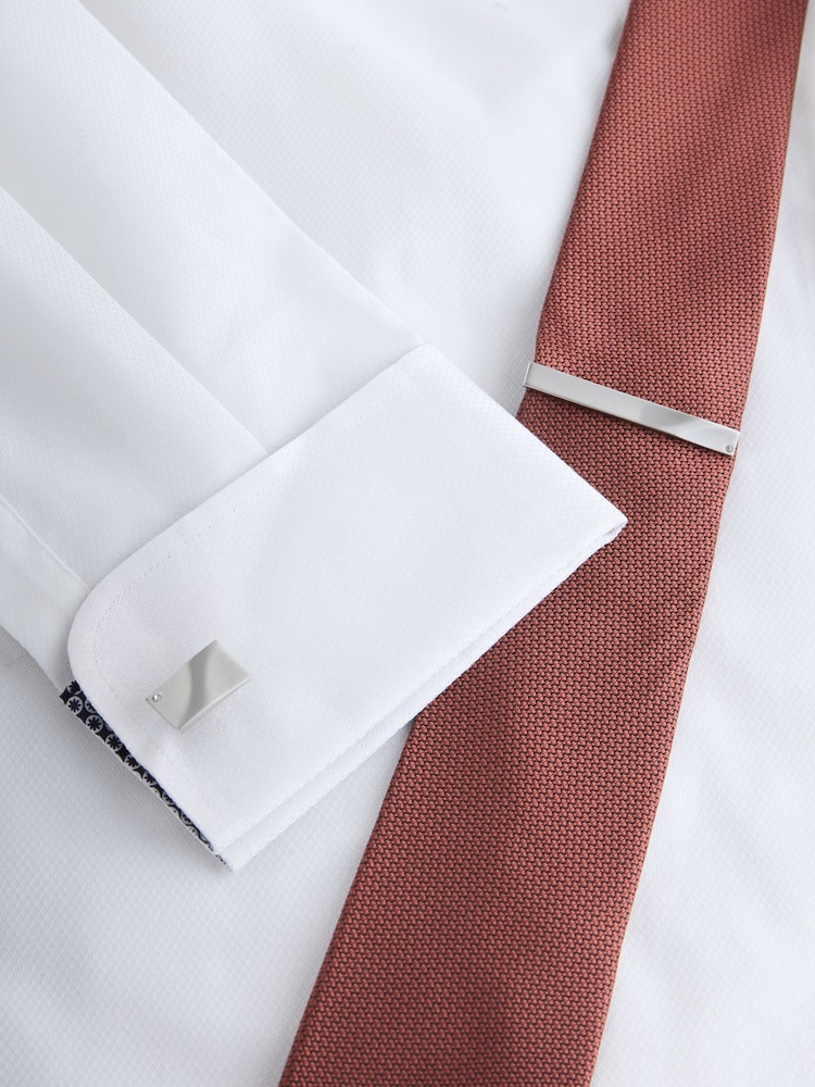 Plateado - Diamante Cufflinks And Tie Clip Set - Imagen 3 de 3