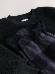 Black Check Bottom Single Cosy Fleece Pyjamas (3-16yrs) - Image 6 of 7