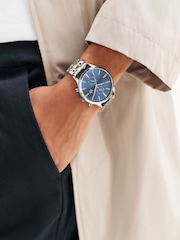 Silver/Dark Blue Bracelet Watch - Image 1 of 5