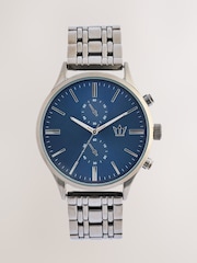 Silver/Dark Blue Bracelet Watch - Image 3 of 5