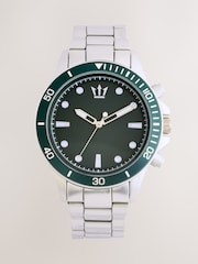 Silver Tone/Green Bracelet Watch - Image 1 of 3