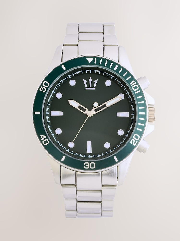 Silver Tone/Green Bracelet Watch - Image 1 of 3