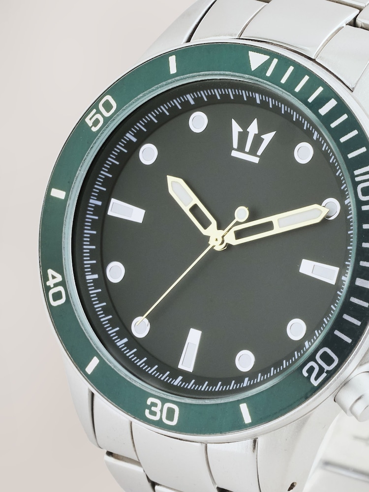 Silver Tone/Green Bracelet Watch - Image 3 of 3