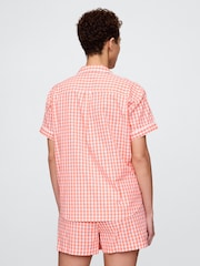 Gap Red Short Sleeve Short Sleeve Poplin Gingham Pyjama Shirt - Image 2 of 4