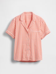 Gap Red Short Sleeve Short Sleeve Poplin Gingham Pyjama Shirt - Image 4 of 4