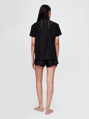 Gap Black Eyelet Poplin Pyjama Boxer Shorts - Image 2 of 3