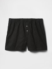 Gap Black Eyelet Poplin Pyjama Boxer Shorts - Image 3 of 3