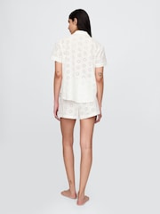 Gap White Eyelet Poplin Pyjama Boxer Shorts - Image 2 of 3