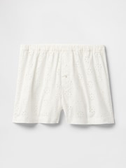 Gap White Eyelet Poplin Pyjama Boxer Shorts - Image 3 of 3