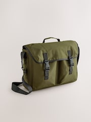 Khaki Green Canvas Messenger Bag - Image 1 of 5