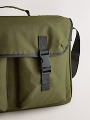 Khaki Green Canvas Messenger Bag - Image 3 of 5