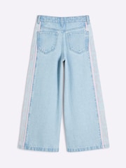 River Island Blue Girls Wide Leg 100% Cotton Jeans - Image 2 of 4