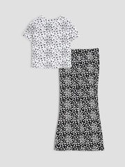 River Island Black Girls Ditsy Kickflare Top And Trousers - Image 2 of 5