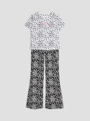 River Island Black Girls Ditsy Kickflare Top And Trousers - Image 3 of 5